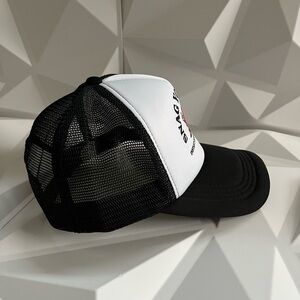 Snag Your Bag Black and White Trucker Hat Style Retro